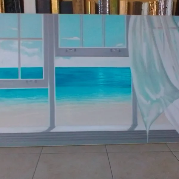 Quadro su tela con finestra sul mare Quadro su tela con finestra sul mare