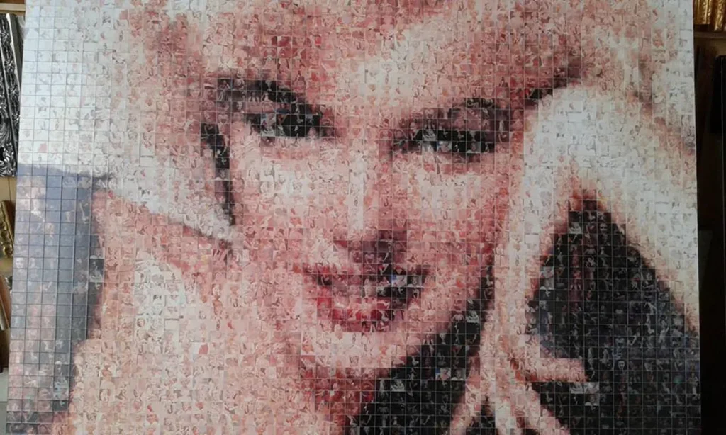 Quadro a mosaico con ritratto in stile pop