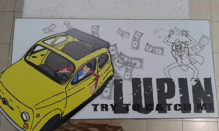 Quadro pop art con auto gialla