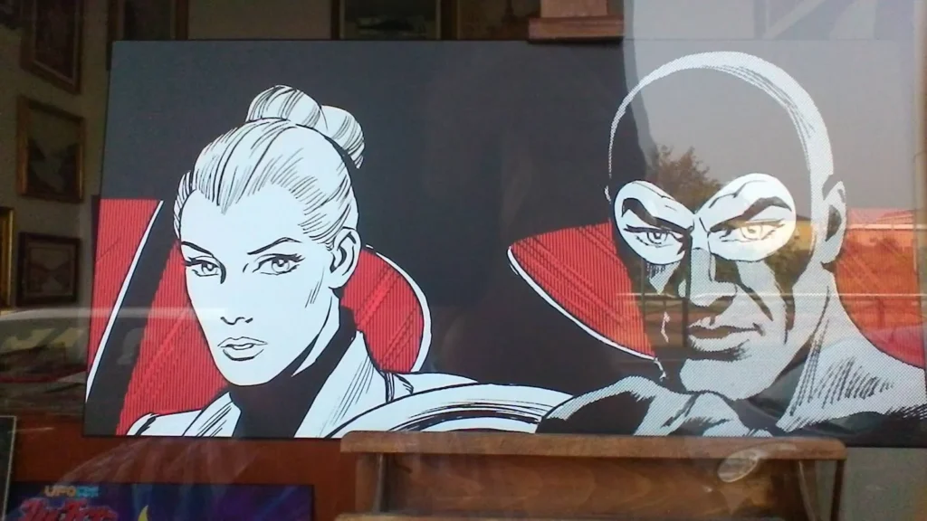 Quadro pop art a fumetti rosso e nero