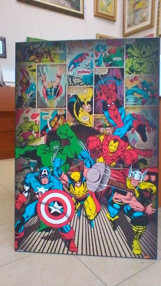 Stampa a fumetti di supereroi su tela